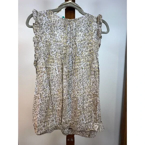 Democracy Women’s Sleeveless Lace-Up Blouse Multicolor Floral Print Size L - Picture 2 of 8